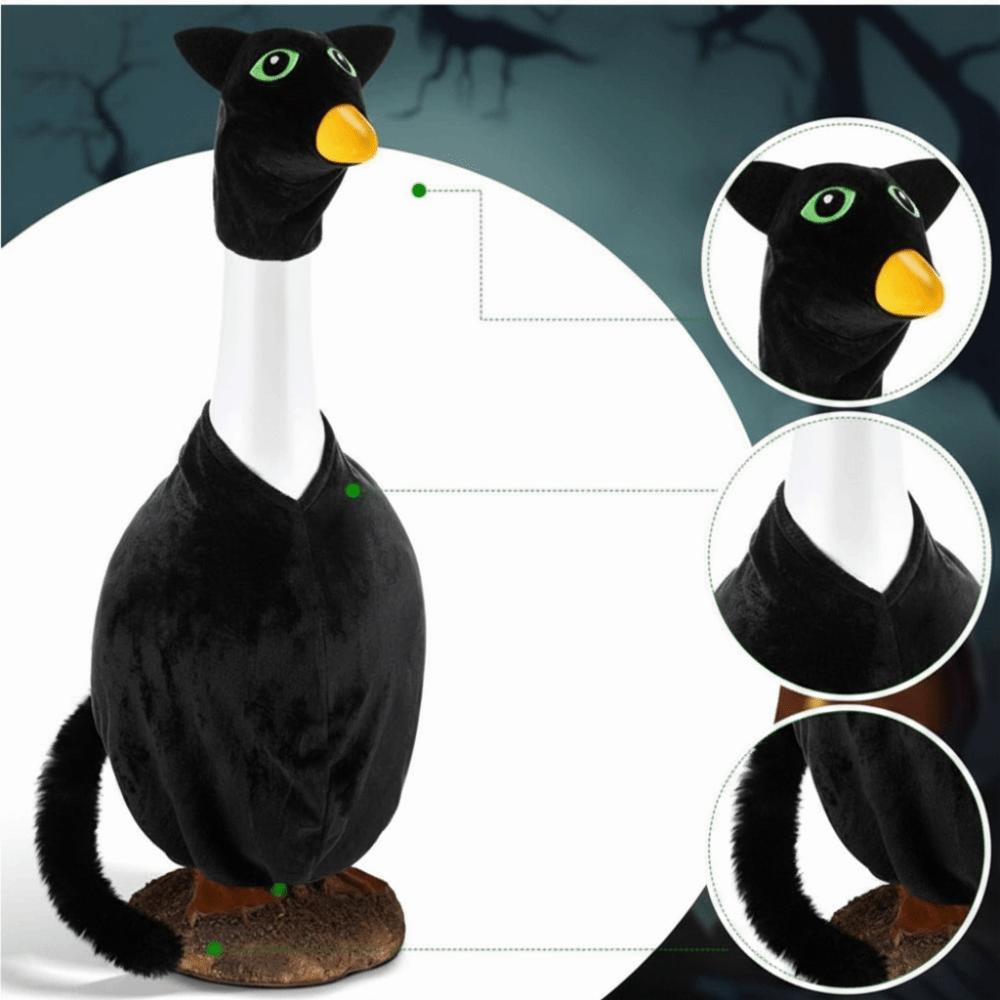 Black Cat Design Goose Costume Set Seasonal Set Goose Statue Decor Porch Goose Outfit  Home Decor