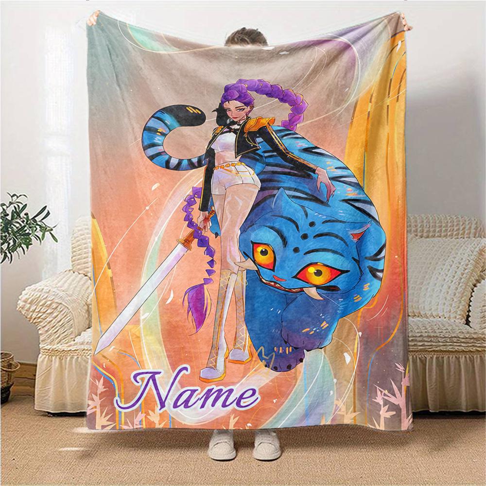 Custom Name Superhero Squad Adventure Blanket for Couch & Bed, Plush Cozy Fuzzy Blanket Super Soft & Warm Blankets for Fall and Winter. 090830