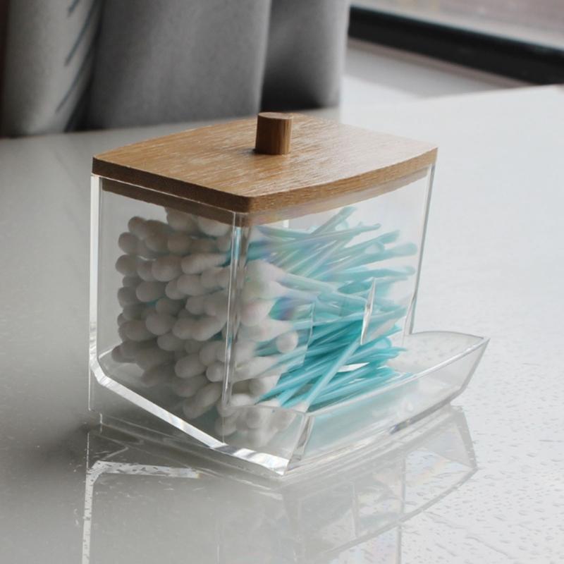 Modische Stabile Kunststoff Wattestäbchen- und Pad-Organizer Aufbewahrungsbox Tragbar für Make-up-Anwendung Haushaltsgebrauch