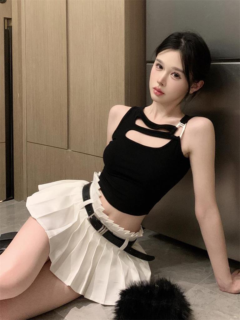 Γυναικείο Κομψό Κροσέ Crop Τοπ - Καλοκαιρινό Αμάνικο Σέξι Τοπ