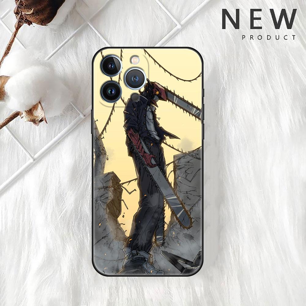 Comic Chainsaw Man Telefonkasten für iPhone 11 13 Pro Max 12 Mini 7 8 Plus SE 2020 X XS 6 6S 5 5S Weiche Funda Silikon Rückseite
