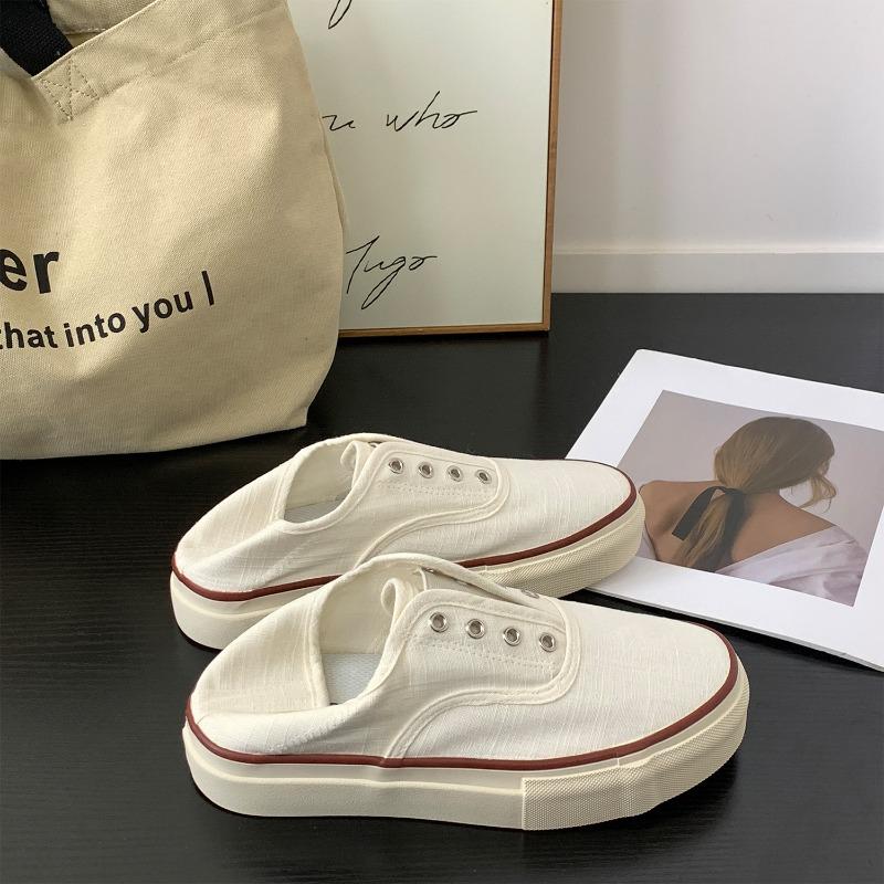 Summer new breathable canvas shoes one-pedal lazy casual board shoes 1723