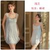 Women's Mesh Bow Deep V Low Cut Push Up Removable Pads Sleep Dress Lounge Set
