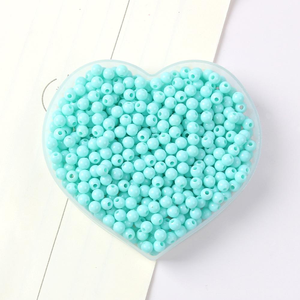 42-Color Acrylic Solid Color Round Beads Rice Beads Handmade Diy Beaded Loose Beads Bracelet Necklace Jewelry Material 3/4Mm