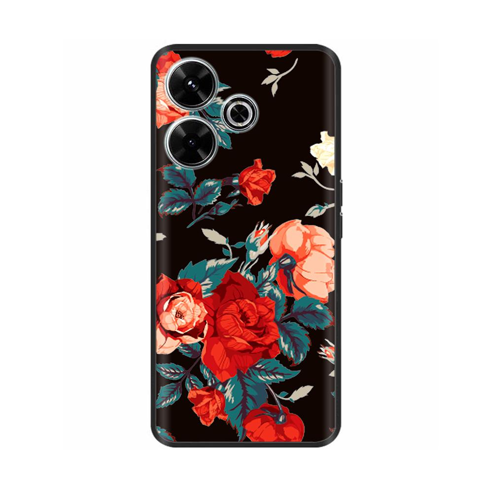 For Xiaomi Redmi 13 Case Cute Flower Cat Painted Soft Silicone TPU Back Cover For Redmi 13 4G redmi13 2024 Phone Cases Shells