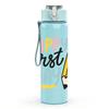 1PC Happy First Day Pencil Pattern 750ml Color Plastic Sports Water Bottle Leakproof Flip Straw Lid Suitable for Sports Office Home Use