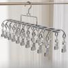20 Clips Heavy Duty Stainless Steel Laundry Hanger - Windproof Non-Slip Multi-Clip Drying Rack for Socks, Underwear, Bras