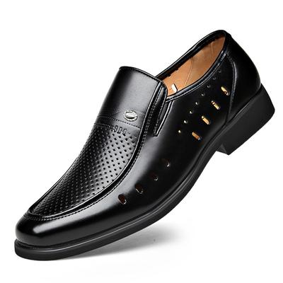 Fashion Pointy British Business Formal Hollowed Out Leather Shoes Male Spring Summer Korean Version Fashion Large Size Men's Dress Shoes