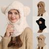 1Pc Bear Shaped Winter Lei Feng Hat Warm Integrated Thicken Scarf Fleece-lined Plush Hat Mask