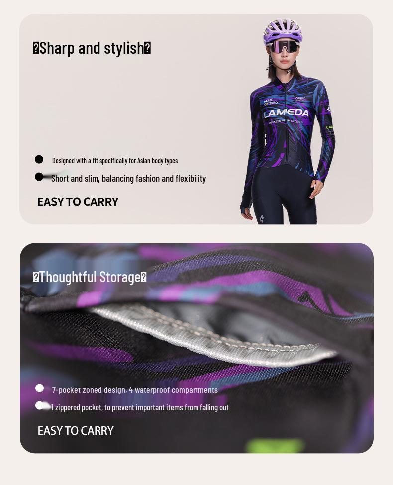 Lampada Fleece Cycling Jersey for Men & Women - Autumn/Winter Warm, Long Sleeve, Printed Bicycle Top