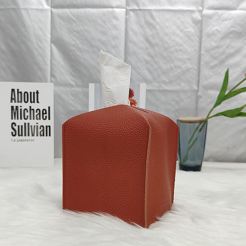 Modern Pu Leather Square Tissue Box Holder Tissue Box Cover Decorative Holder Organizer For Bathroom Bedroom Office Desk Car