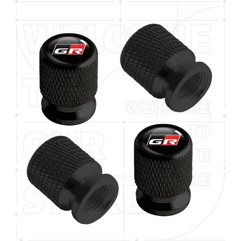 For Toyota GR Sport T Sport YARiS Hilux Camry LOGO 4pcs Car Wheel Tire Valve Aluminum Caps Tyre Stem Covers Airdust Waterproof