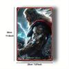 1pc MARVEL Thor Mjolnir Hammer Wall Art Decor - 20.32x30.48 Cm Iron Metal Superhero Plaque with Pre-Drilled Holes, Vibrant Storm