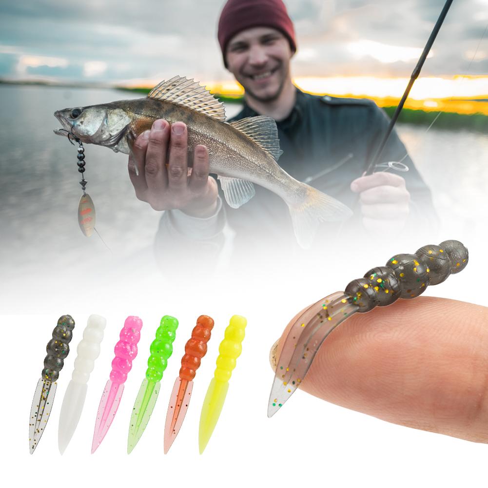 20Pcs New Mini Soft Fishing Lure 0.3g/35mm Silicone Willow Bait Swimbait Wobblers Worm Bass Carp Rockfishing Fishing Tackle