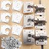 Cabinet Hinge Repair Plates Kit Stainless Steel Kitchen Cupboard Door Hinge Mounting Fixing Plate with Hole Hardware Accessories