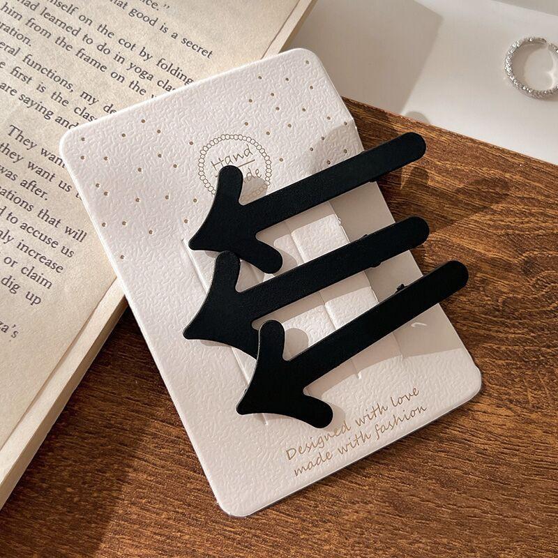 Épingles à cheveux simples givrées pour filles, 3 pièces, pinces à cheveux carrées, ovales, Triangle, pour enfants, épingles à cheveux, cliquez sur clac