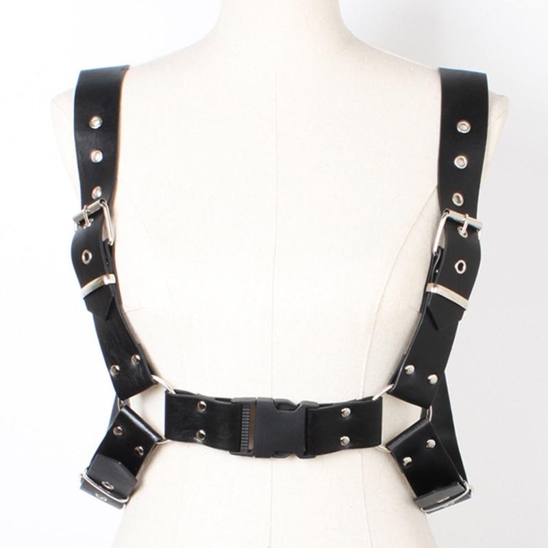 Punk Leather Harness Belt Underbust Corset Top With Strap Leather Suspender Belt Clubwear For Women To Wear Out