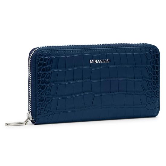 Miraggio Rumi Zip Around Wallet for Women - Blue