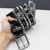 Heavy-Duty Genuine Leather Rivet Belt – Square, Thick, Personalized Design