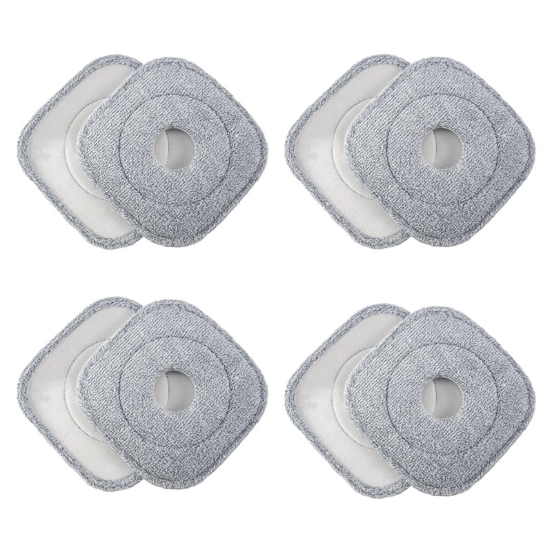 

ABWR-8Pcs Mop Cloth For Joybos Mop Squeeze Mop Automatic Separation Rotating Cleaning Floors Mop Pads Cloth сірий колір