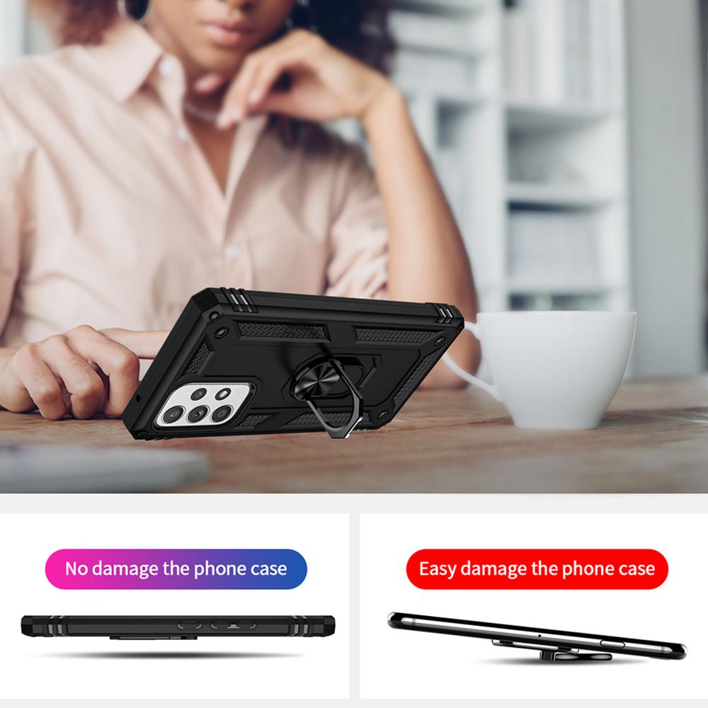 Stoßfestes Panzer-Stoßfängergehäuse für Samsung Galaxy A55 A54 A14 A15 A25 A34 A23 Note 20 S24 Ultra S23 S22 S21 Metallring-Rückseite