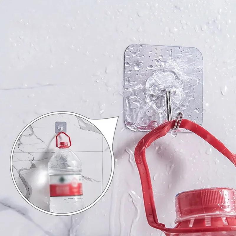 Transparent Hooks Self Adhesive Multi-Purpose Hangers Hooks Strong Self Adhesive Key Storage Hanger For Kitchen Bathroom Storage