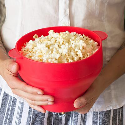 [Silicone Popcorn Bucket] 1pc Foldable Silicone Popcorn Bucket | Microwave Popcorn Machine Ball Bowl - Christmas Gift