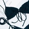 2 ks/sada Bikini set Jednobarevný Plisovaný Univerzální Měkké Plavky