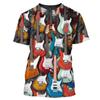 Men's 3D Printed Music Bass Guitar Pattern T-shirt Men's Fashion Hip Hop Funny Short Sleeve Round Neck T-shirt Fashionable Tops