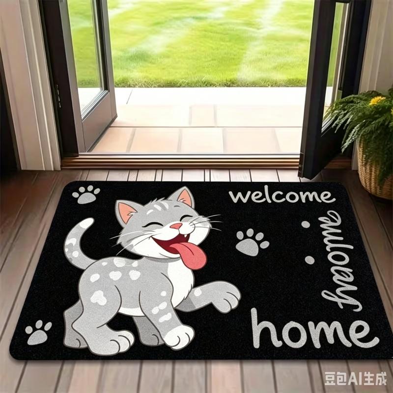 Newest Floor Mat Cartoon Spotted Dog Welcome Home Paw Doormat Pet Lover Front Door Floor Mat