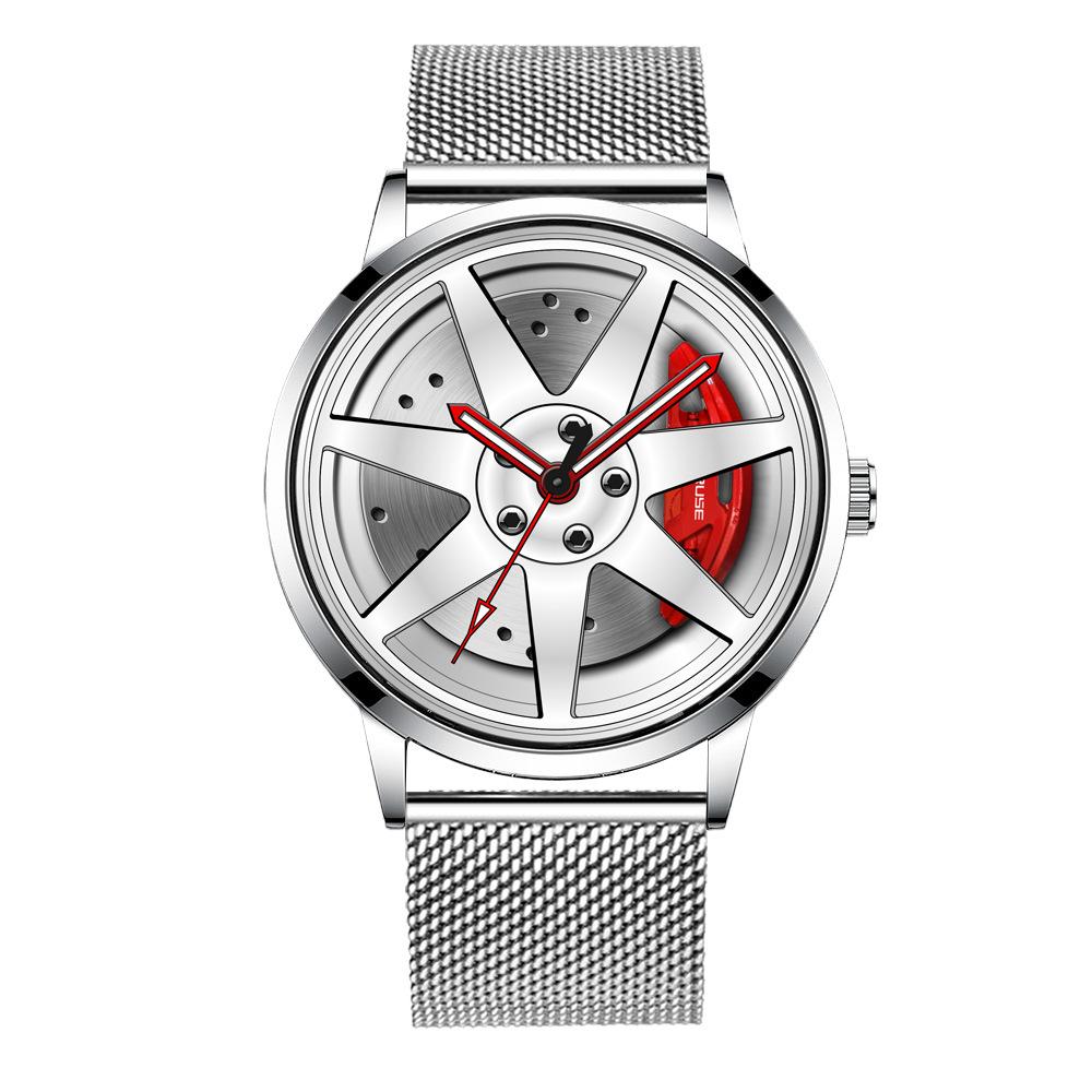 Boruse Wheel Caliper Watch Fashion Men'S Watch Women'S Steel Belt Waterproof Quartz Movement
