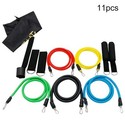 11 Pcs/Set Resistance Rope Women Men Hand Leg Exerciser Muscle Strength Trainer Fitness Strap Cord Chest Muscle Training Fitness