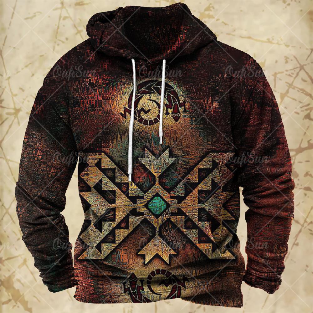 Vintage Hoodie For Men Harajuku Print Autumn Long Sleeve Sweatshirts Oversized Y2k Clothing Men's Hoodies Fashion Streetwear