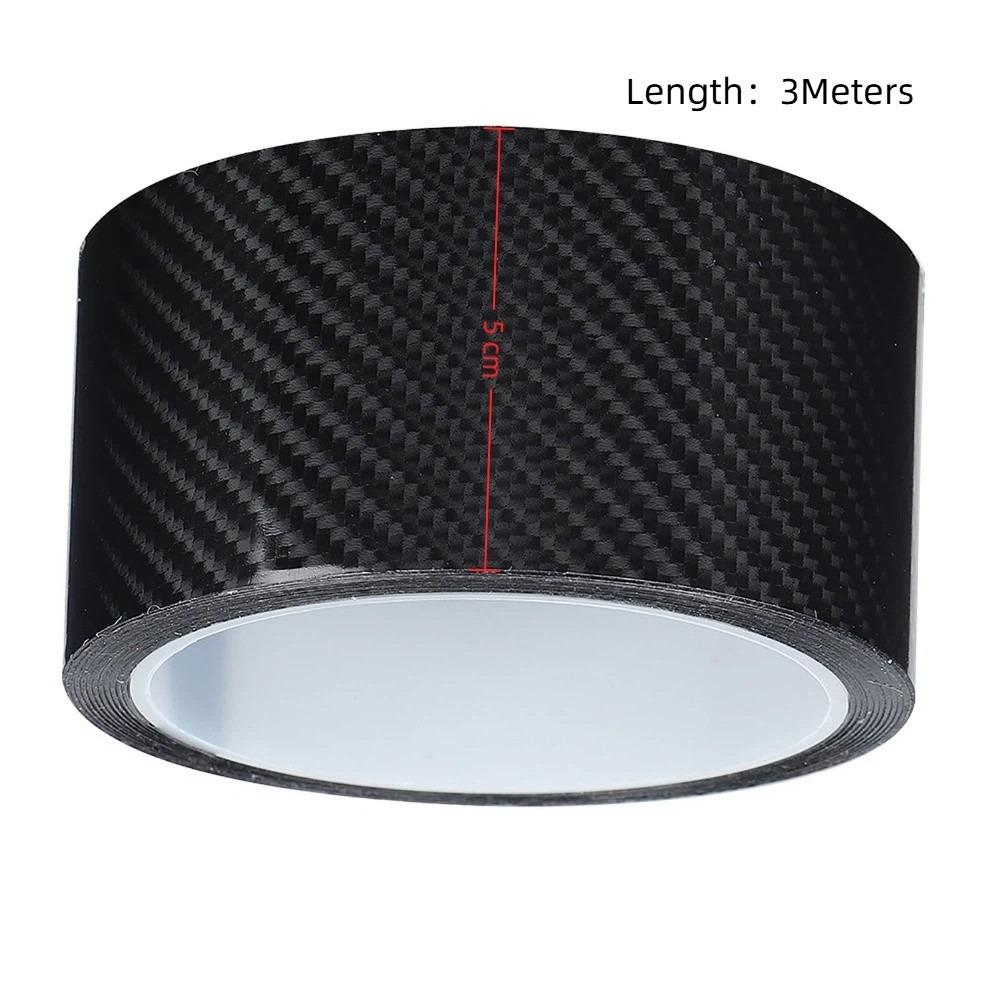 Carbon Fiber Door Sill Sticker Direct Paste Car Door Edge Protector Vehicle Interior Refit 5CM*3M