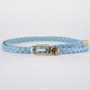 Women's Korean Style Candy Color Knotted Braided Leather Belt with Clip Buckle
