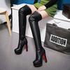 Winter New Knee Boots European and American Style Thick Heel High Heel Large Size Women's Boots G