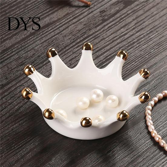 Display Plate Crown Jewelry Tray Anti-scratch Exquisite Workmanship Decorative Ring Earrings for Bedroom
