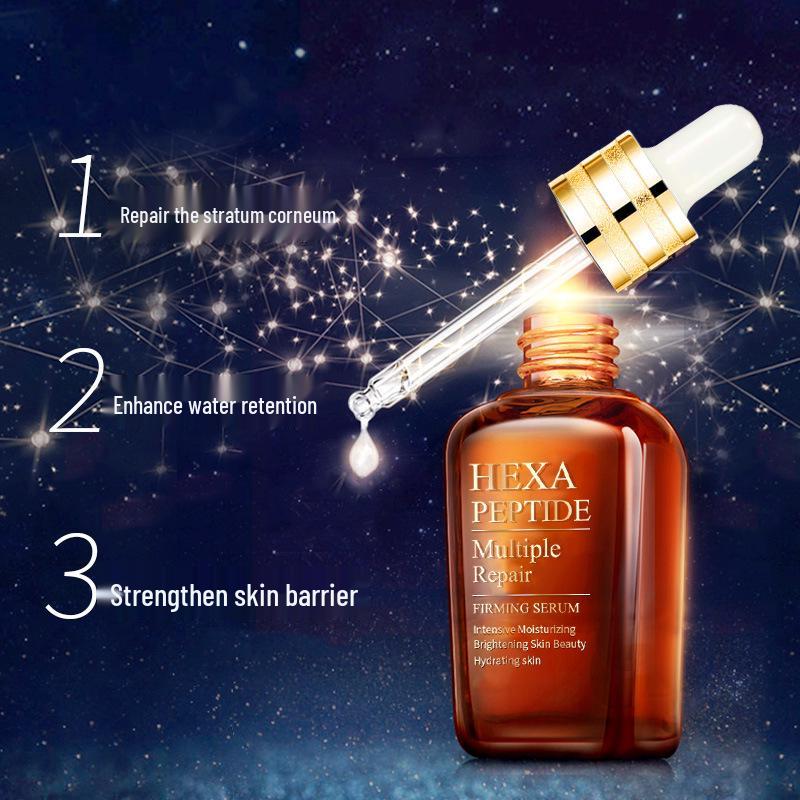 Qianzi Anti-Wrinkle Six Peptides Hydrating Essence - Moisturizes, Firms, and Reduces Fine Lines In a 50ml Bottle.