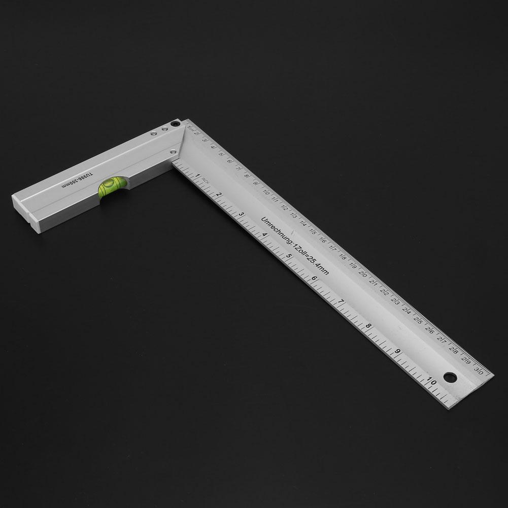 300mm Aluminium Alloy Thickened 90 Degree Right Angle Ruler Woodworking Measuring Tool
