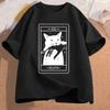 Tarot Death Witchy Cat Women Funny Tarot Card T Shirt Cat Mom Tee Shirt Crazy Lovers Cat Lady Harajuku Short Sleeve Casual Tees
