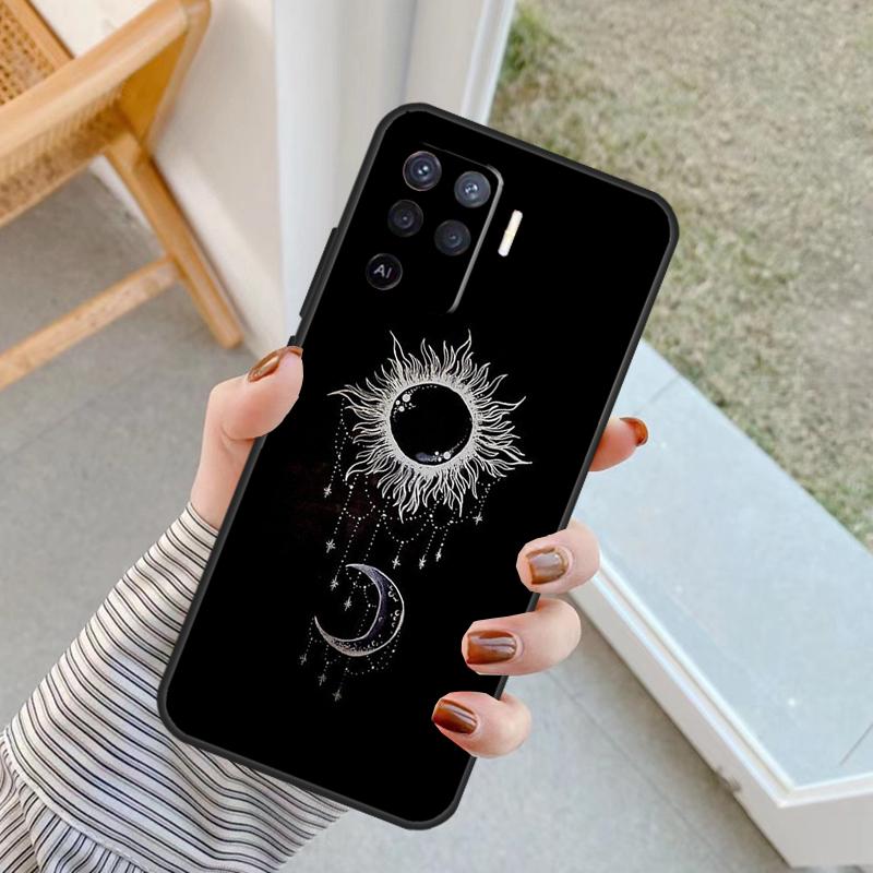 Sun And Moon Star Case For Oppo A18 A78 A98 A38 A58 A60 A80 A40 A96 A76 A16 A94 A74 A54 A15 A17 A57 A77 A5 Pro