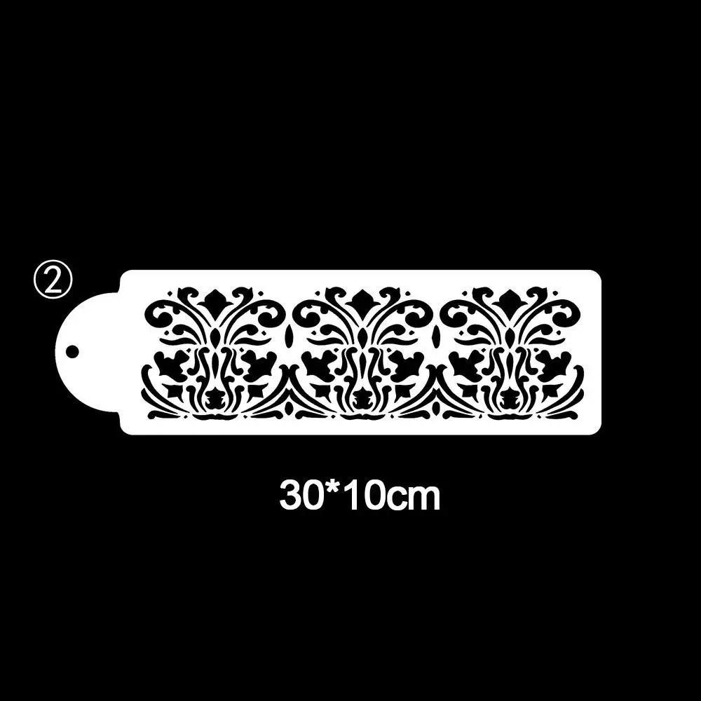 Cake Decorating Tool Damask Lace Border Cake Side Cupcake Stencil Sugarcraft Decoration Mould Baking Tool Kitchen Accessories