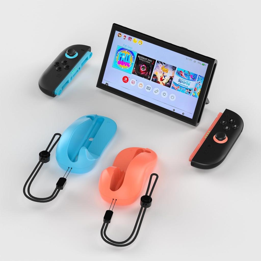 GrinGrin Mouse Grip Holder for Switch 2 2 and Right Ergonomic Easy Fits Your Made In Joy-Con [Left Set, Button-Free Operation, Grip, Installation,