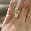 Fashion Female silver color Rings Moissanite Shaped zircon Square Women Ring Rectangle Cubic Zirconia Engagement Wedding