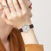 Women Daily Watch Quartz Round Dial Elastic Band Simple Style Alloy Time-checking High Accuracy Student Wristwatch Dating Timepiece Casual Formal