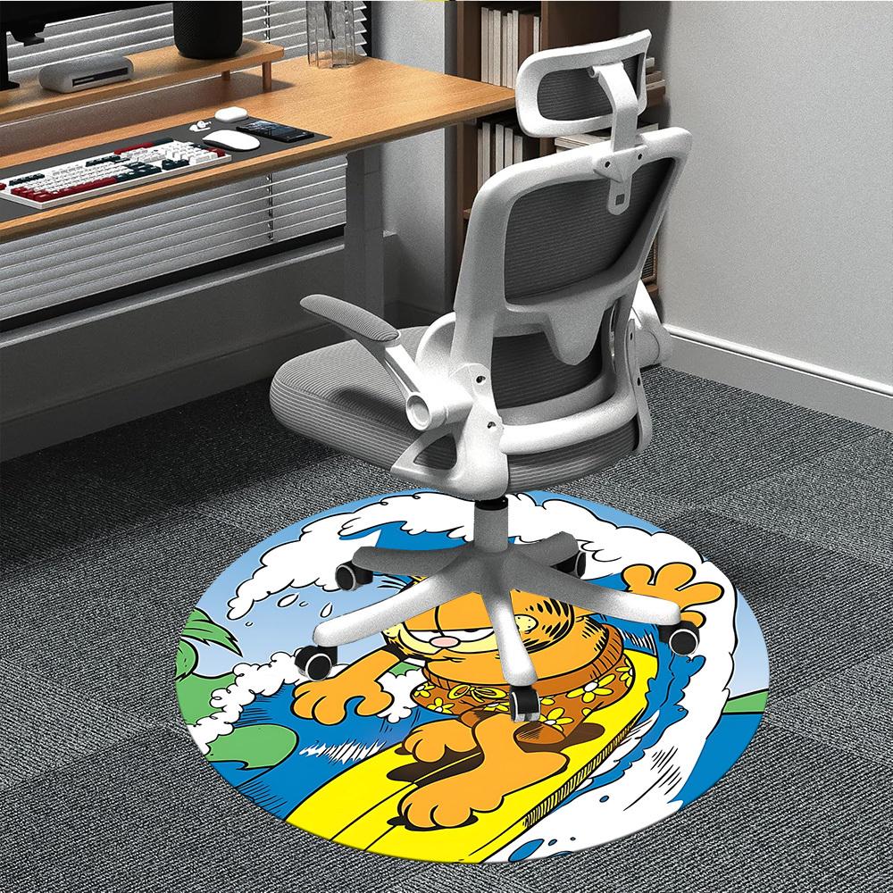 

1pc Garfield Surfing Chair Carpet for Office Non-Slip,Machine Washable Rug for Office, Room - Holiday Decor - Machine Made yy251017269 80cm by 80cm