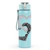 1PC Two Interlocking Metal Heart Print 750ml Color Plastic Sports Water Bottle Leakproof Flip Straw Lid Suitable for Sports Office Home Use
