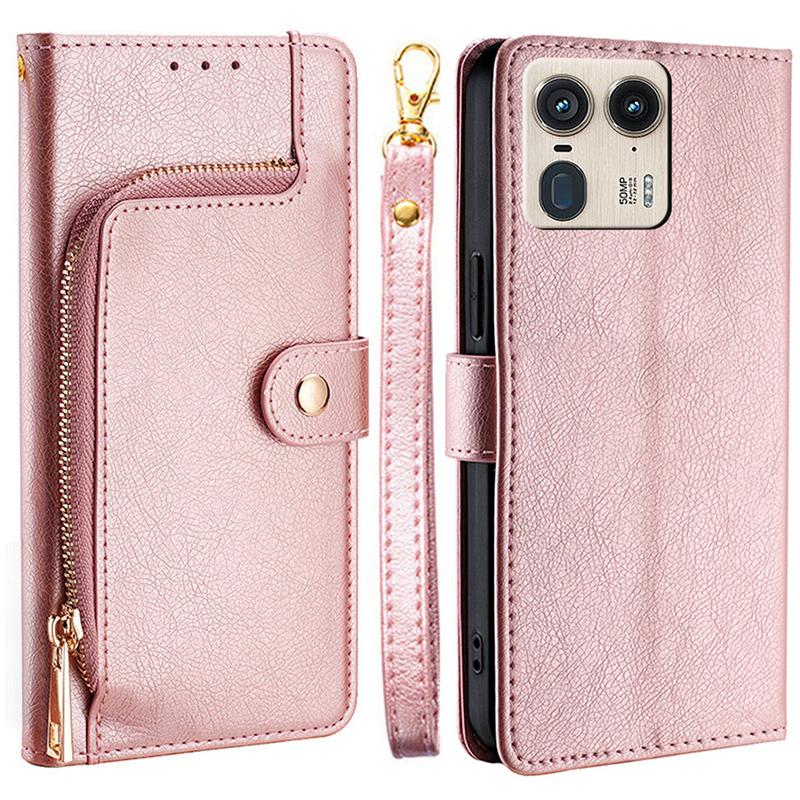 For Motorola Moto X50 Ultra 5G/Edge 50 Ultra 5G Case Zipper Pocket PU Leather Wallet Flip Phone Cover