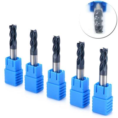5PC 6mm Shank Tungsten Carbide 4 Flute End Mill CNC Milling Cutter HRC45 TIALN