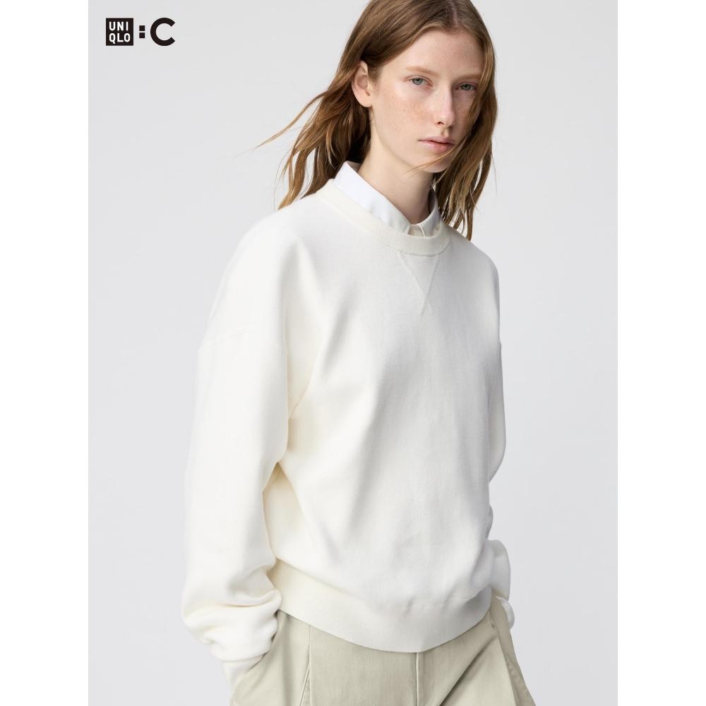 Uniqlo Suéter de Algodón Suave con Cuello Redondo de Japón